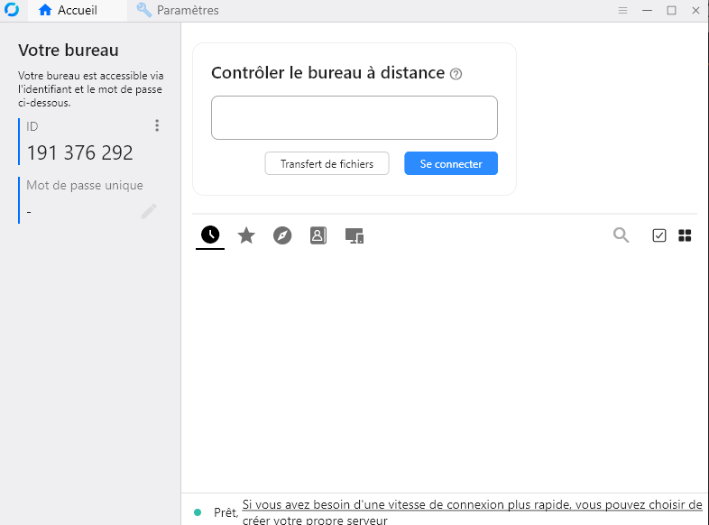 Accueil client RustDesk