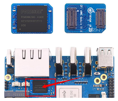 Connexion de la puce eMMC au Orange Pi 5 Plus