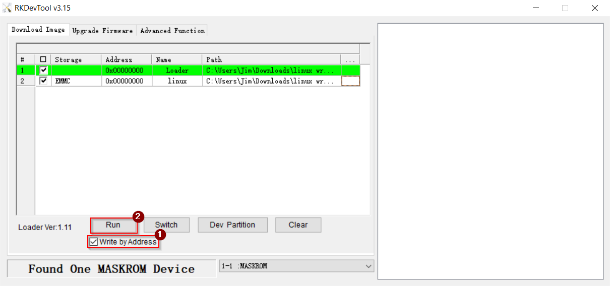 RKDevTool lancer installation